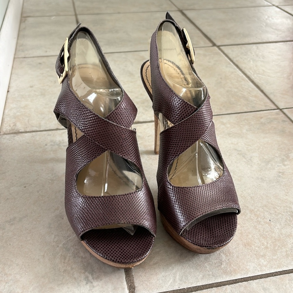 Brown summer heeled sandals